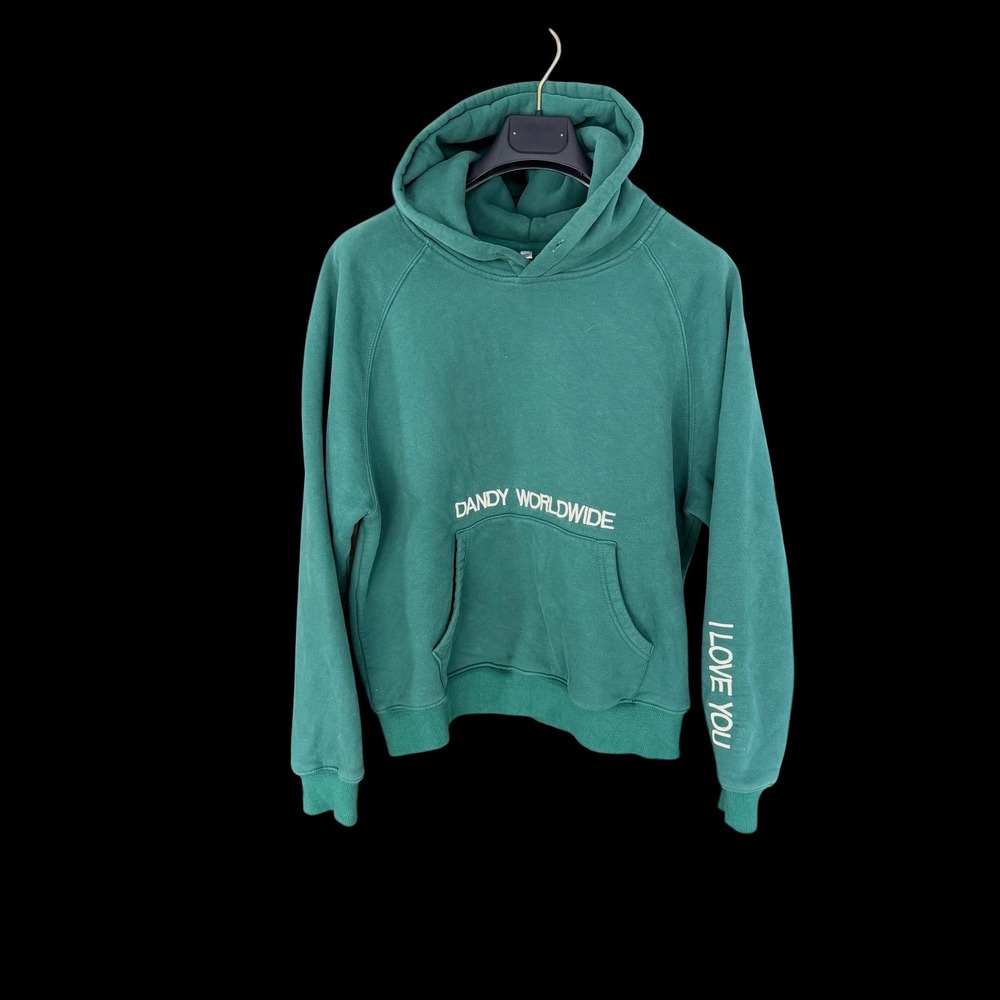 Dandy Worldwide Words of Affirmation Teal Green Hoodie XS Sweatshirt Raglan
